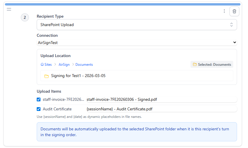 AirSign SharePoint Integration